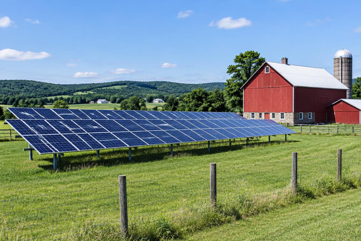 Completed Farm ground mount solar installation